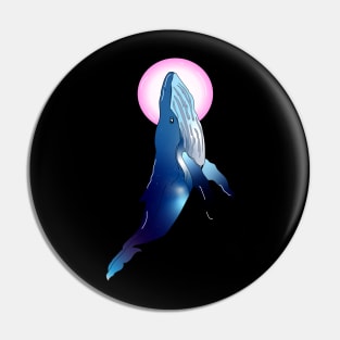 Pink moon whale Pin