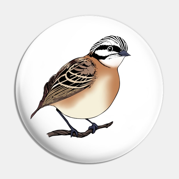 Fantail Bird Design Pin by PasifikTee