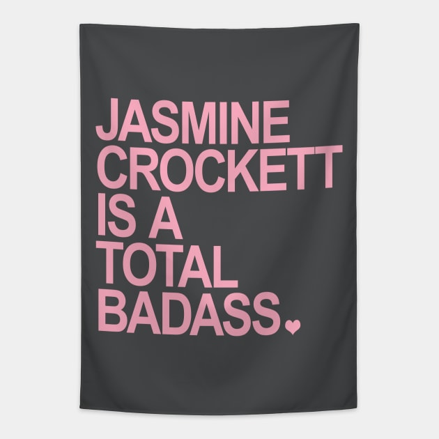 Jasmine Crockett is a total badass - pink Tapestry by Tainted