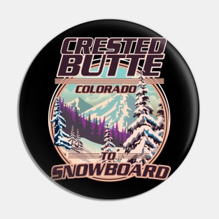 Crested butte Colorado Snowboarding logo Pin