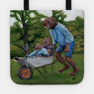 Fish Man Autumn Fantasy Illustration Tote