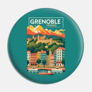 A Vintage Travel Art of Grenoble  - France Pin