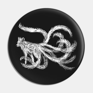 Kitsune Illustration Pin