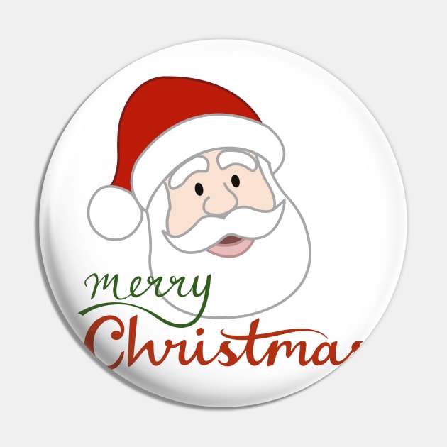 Merry Christmas - Santa Claus Face Pin by NataliePaskell