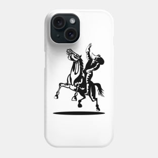 Cowboy Riding Horse Hand Up Retro Phone Case