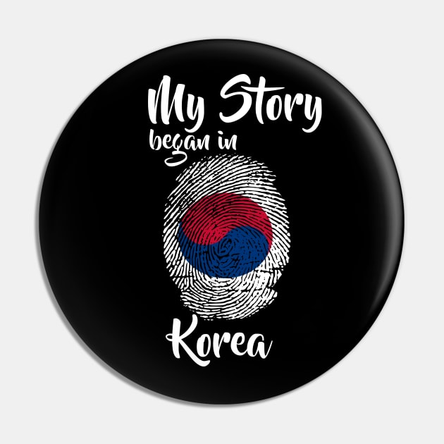 Korea Flag Fingerprint My Story DNA Korean Pin by Your Culture & Merch