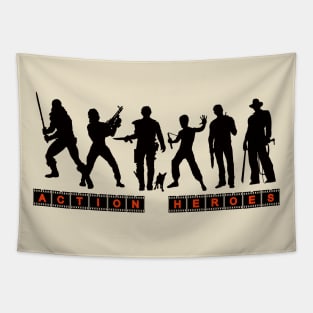 ACTION HEROES (black ver. 001) Tapestry