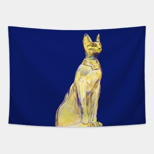 TITILEIN Egyptian Goddess Bastet Drawing Tapestry