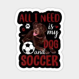 Chocolate Labrador Retriever Dog Lover Soccer Magnet