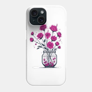 Cosmic Flowers in a Mason Jar Phone Case