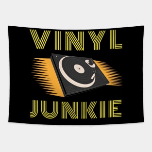 Vinyl Junkie Old School Record Player T-Shirt Tapestry