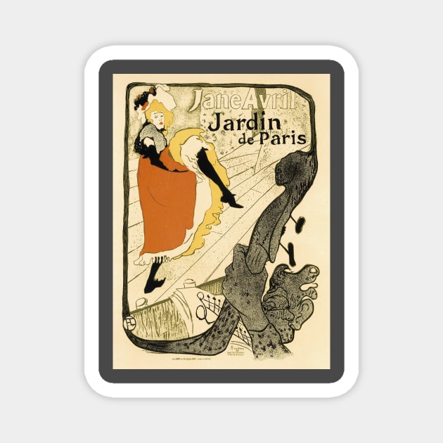 Jane Avril by Toulouse-Lautrec Magnet by MasterpieceCafe