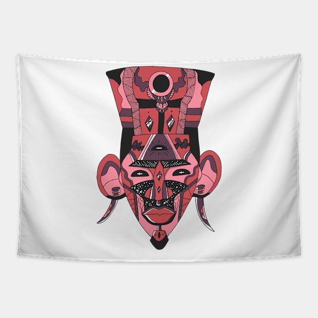 Ambrose African Mask 6 Tapestry by kenallouis