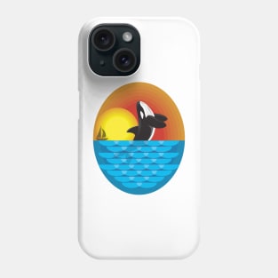 Orca jumps out of the water Phone Case