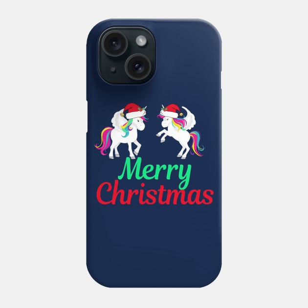 Merry Christmas Unicorns Phone Case by epiclovedesigns