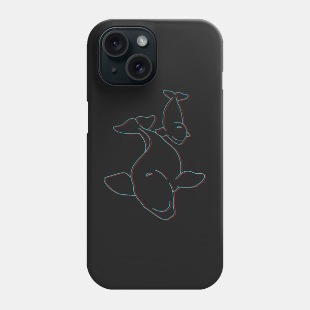 Glitchy Beluga Whales Phone Case by Marina Rehder