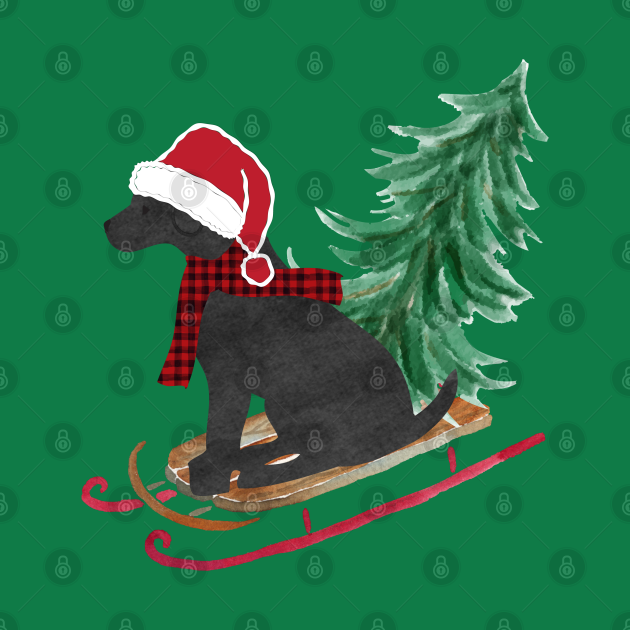 Discover Black Lab Christmas Sled - Black Lab - T-Shirt