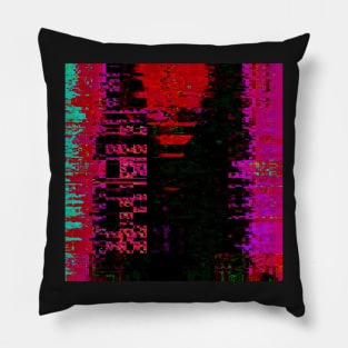 Angry - Glitch Art Abstract Pillow