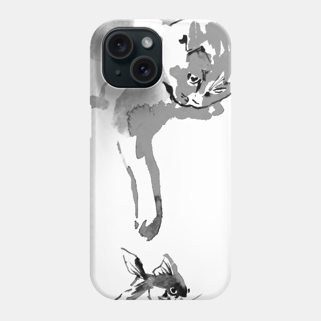 fishing cat Phone Case by pechane