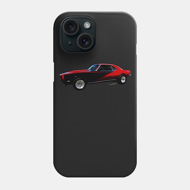 Camaro SS in Black and Red 1969 Phone Case by vivachas