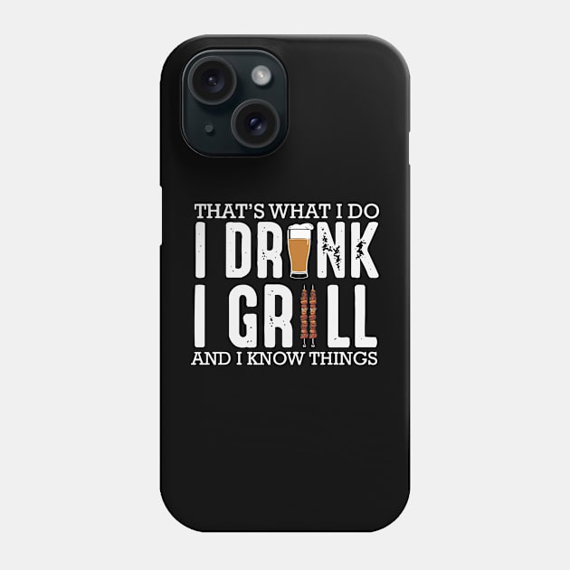 Funny Drinking And Grilling Design, Gift For Husband Phone Case by Wicked Zebra