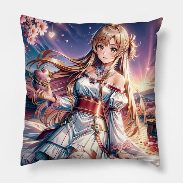 asuna valentine Pillow by WabiSabi Wonders