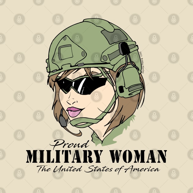 Proud Military Woman V1  (light tees) by Illustratorator