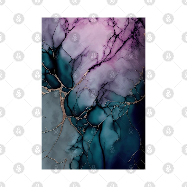 Violet Night - Abstract Alcohol Ink Resin Art by inkvestor