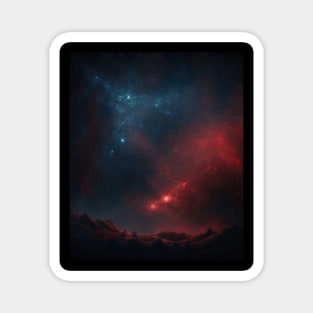 Space, stars, fantasy, pattern, si-fi, dark blue, red Magnet