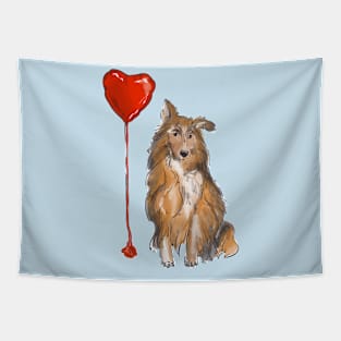 Watercolor Shetland sheepdog Tapestry