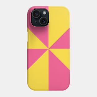 Yellow Pink Repeating Tile Pattern Pinwheel Spiral Phone Case