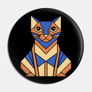 Geometric Cat - Abstract Animal Pin