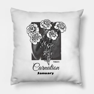 January birth flower - Carnation Pillow