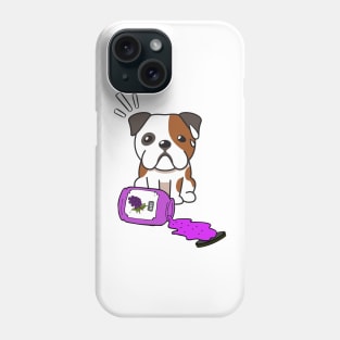 Naughty Bulldog Spills a jar of grape jam! Phone Case