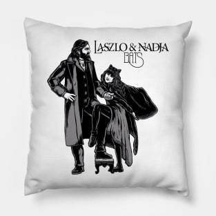 LASZLO AND NADJA BATS BLACK WHITE Pillow