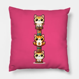 Cat Totem Pole Pillow