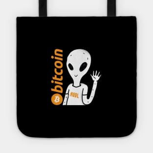 Bitcoin Logo Hodl Alien Tote