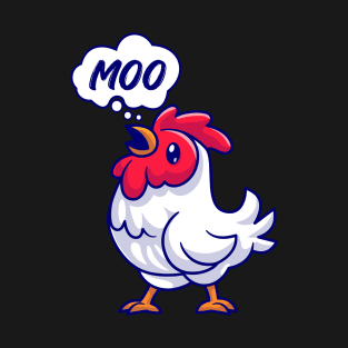 Moo Chicken Cow Funny Meme Humor Joke Teacher Gift T-Shirt