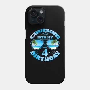 Cruising Into My 4th Birthday-4th Birthday Cruise 2024 Phone Case