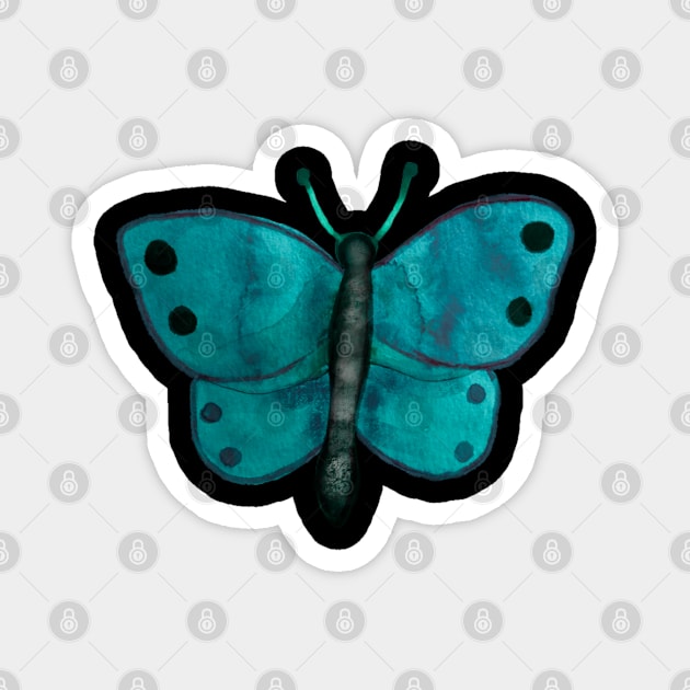 Blue butterfly Magnet by Artprintzilla