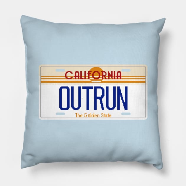 Outrun Plate 8-Bit Pillow by CCDesign