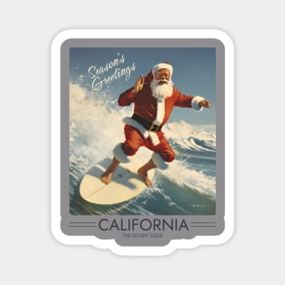 Surfing Santa (Light Version) Magnet