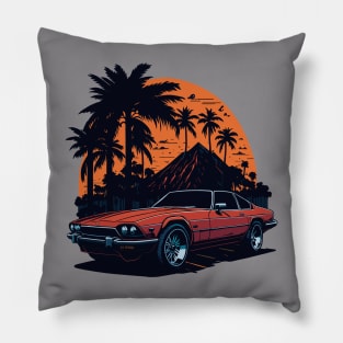 Jaguar XJS Vintage Car Art Pillow