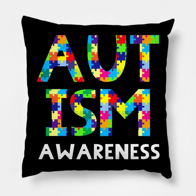 Autism Awareness Puzzle Piece - Gift for Autism Day Pillow by Arteestic