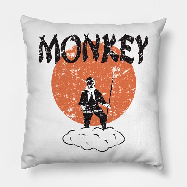 Monkey Magic Pillow by VEKTORKITA