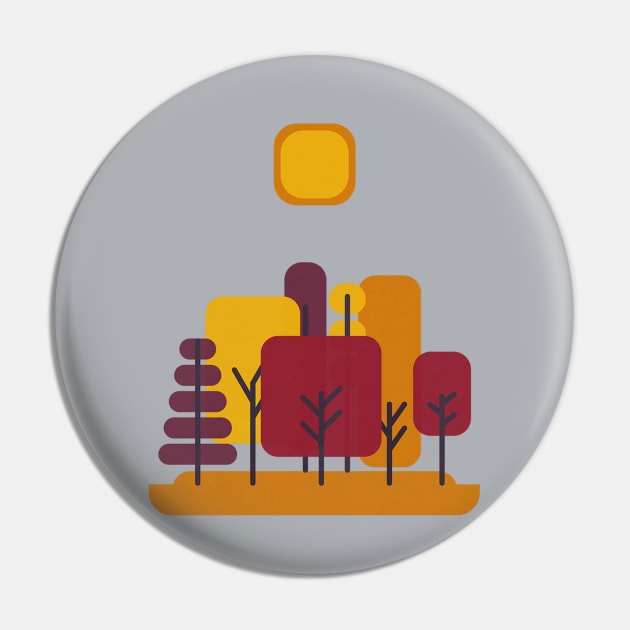 Sun over Autumn Forest Pin by Alisa Galitsyna