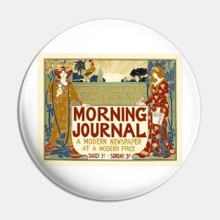 MORNING JOURNAL NEWSPAPER by Louis John Rhead Vintage American Advertisement Pin