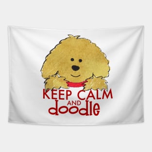 Keep Calm and Doodle - Goldendoodle Tapestry