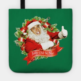 Nicolas Cage Christmas Jolly Old Saint Nic Tote