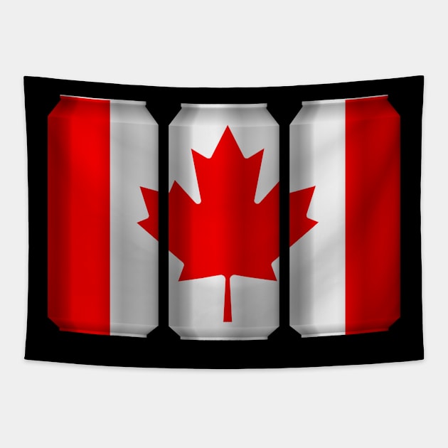 Canada Patriotic Beer Cans - canada sports team Tapestry by MerchByThisGuy